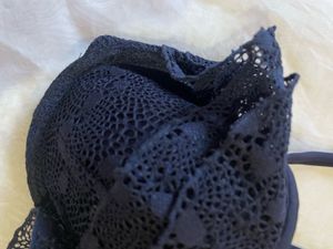 Navy Blue Crochet Bikini Top