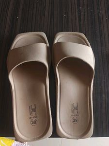 Stylish Beige Slides - Size 39