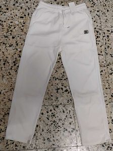 White Casual Track Pants