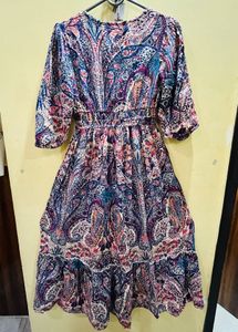 Boho Paisley Print Midi Dress