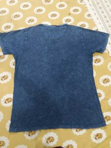 Men's Blue Washed Effect T-Shirt