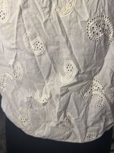 White Eyelet Boho Blouse Top