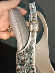 Sparkling Silver Sequin Heels