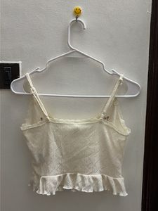 Cropped Knit Ruffle Top