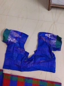 Vibrant Blue &amp; Red Saree