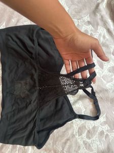 Black Lace Back bralette