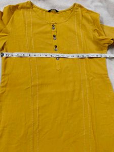 Vibrant Yellow Cotton Kurta