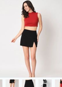 Black Mini Skirt with Slit