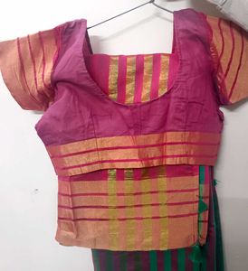 Elegant Maroon &amp; Green Silk Saree