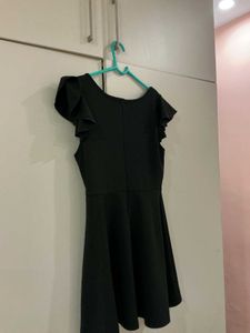 Black Rhinestone Detail Skater Dress
