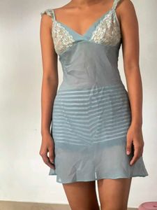 Elegant Lace Trim Slip Dress