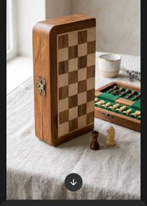 Vintage Wooden Folding Chess Set