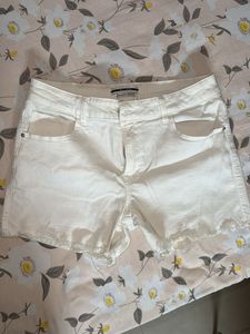 White Denim Shorts