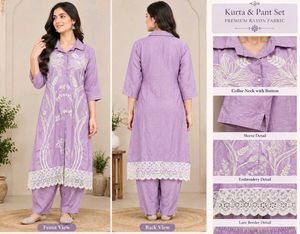 Embroidered Purple Collared co ord set NEW❤️