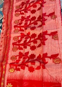 Dhakai jamdani Semi Hard Saree