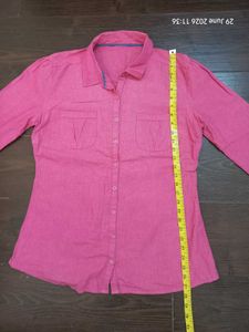 Pink Button-Up Long Sleeve Shirt