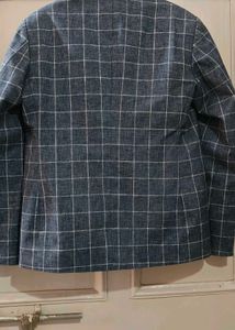 Checked Pattern Gray Blazer