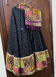 Black lehenga with dupatta