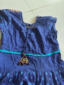 Beautiful Blue Polka Dot Ethnic Gown