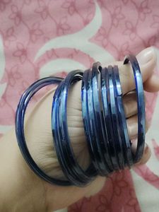 Set of Blue Glass Bangles