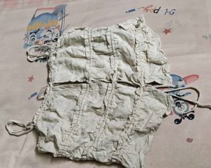 Crinkle Detail Crop Top