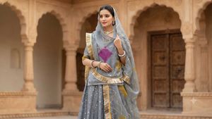 Elegant Grey Lehenga Choli Set