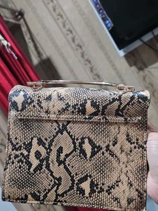 Chic Snake Print Clutch Bag