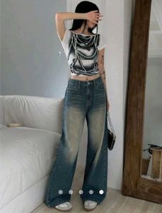 Vintage Wash Wide Leg Jeans