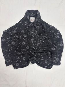 Celestial Print Denim Shirt