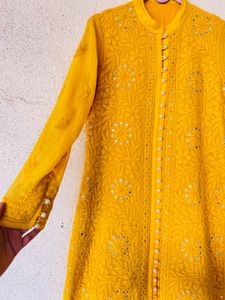 Yellow Embroidered Kurta