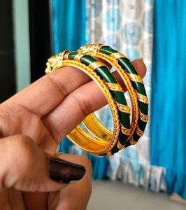 Elegant Gold-Plated Bangle Set