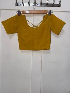 Mustard Yellow Sequin and Embroidery Blouse