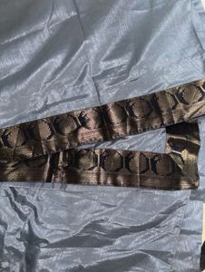 Elegant Grey Silk Saree with Black Border