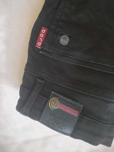 ​Men's Slim Fit Black Jeans with Side Stripe