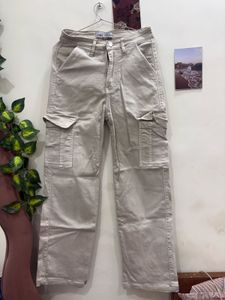 Beige Cargo Jeans