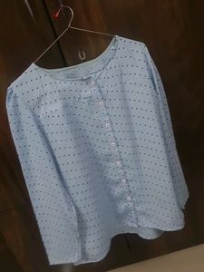 Sky Blue Dotted Daily Wear Top