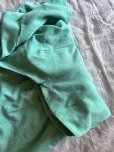 Elegant Teal Embellished One-Shoulder Dress