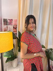 Red Printed Kurta