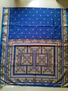 Vibrant Blue Printed Saree
