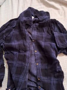 Classic Blue Plaid Button-Up Shirt