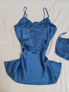 Hot Stuff Blue Satin Set 😈