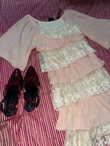 Tiered Ruffle Chiffon Gown