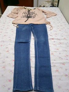 ✨ Trendy Beige Top &amp; Blue Flared Jeans Look ✨Casua