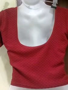 Red Cropped Blouse
