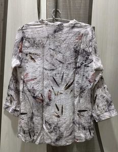 Stylish Abstract Print Tunic Top