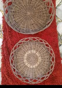 7. TWO Woven Rattan Plates Set