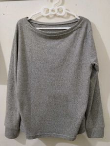 Grey Long Sleeve Sweater Top