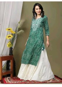 Elegant Green Printed Kurta