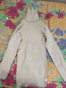 Stylish Beige Turtleneck Sweater