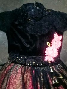 Lace Net &amp; Velvet Anarkali